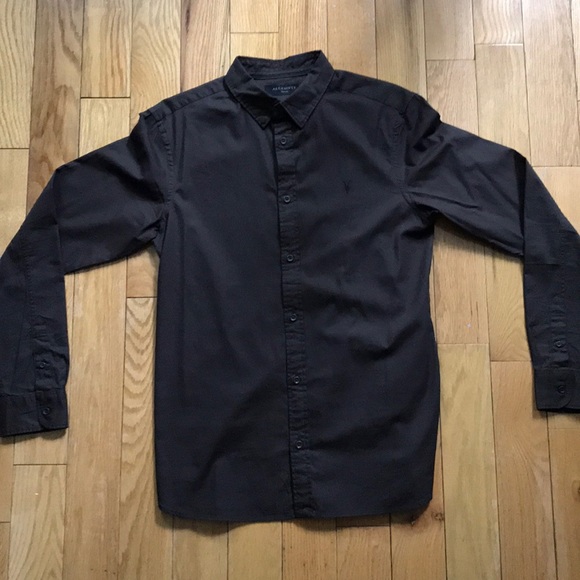 All Saints Other - All Saints Redondo LS Shirt - deep chocolate brown